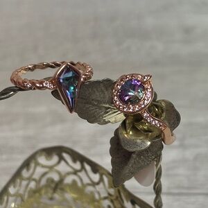 Elegant Multicolor Gemstone Rings Size 7